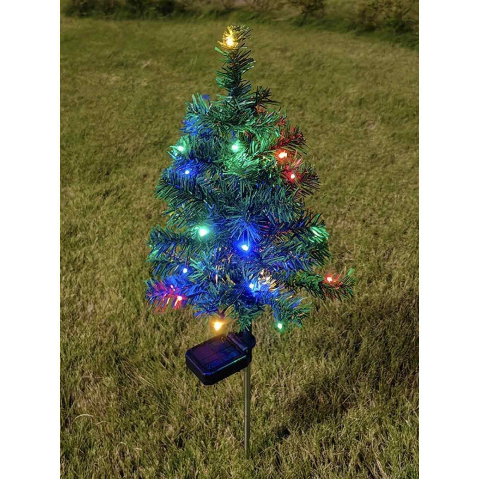 太阳能圣诞树灯圣诞节日氛围装饰灯防水户外庭院花园插地草坪灯,淘宝优惠券,粉丝福利购,淘宝优惠卷