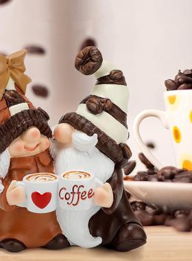 情人节礼物咖啡双人侏儒树脂工艺品摆件家居装饰品桌面创意礼物