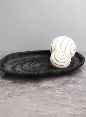 现代简约轻奢树脂肌理托盘样板房客厅茶几收纳桌面家居装饰品摆件