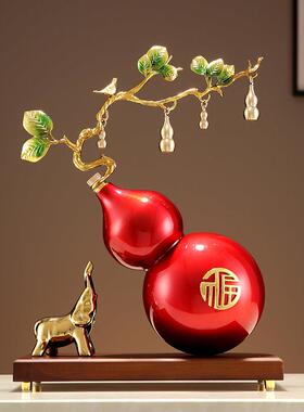 创意新中式五福临门摆件葫芦客厅玄关桌面电视柜装饰乔迁结婚礼物