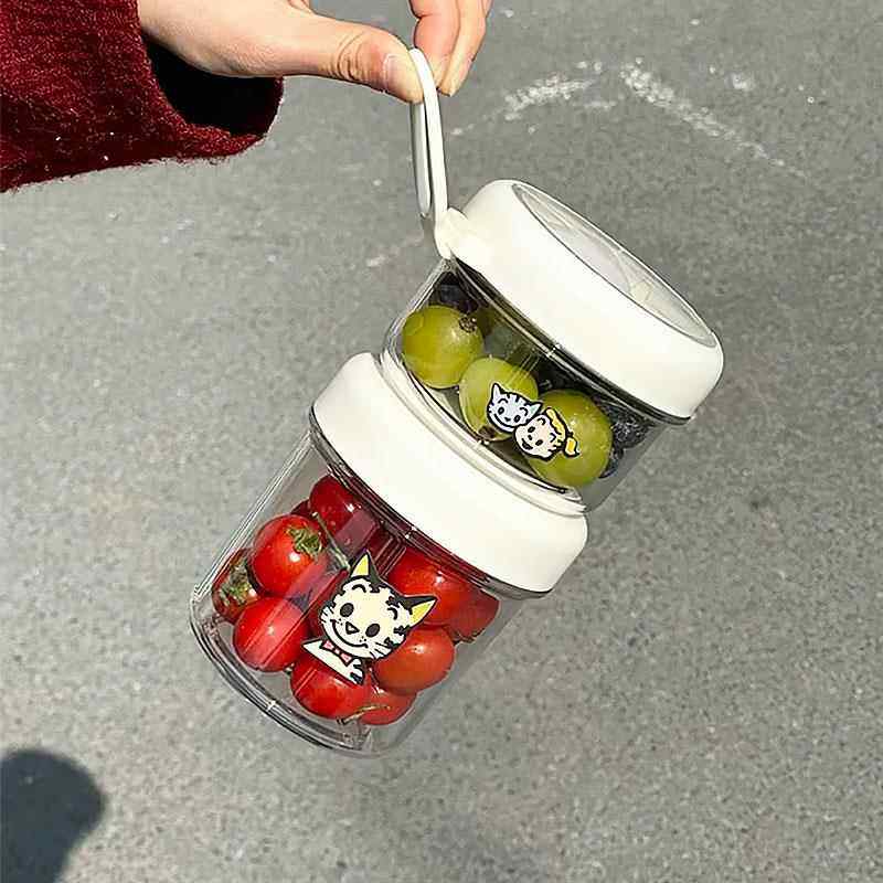 日本酸奶杯水果隔夜燕麦杯早餐碗便携带盖带勺子密封便携式沙拉杯,淘宝优惠券,粉丝福利购,淘宝优惠卷