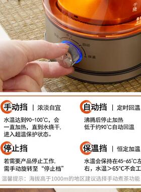 纯钛煮茶器家用全自动一体式办公室煮茶壶黑养生壶蒸汽蒸茶器喷淋
