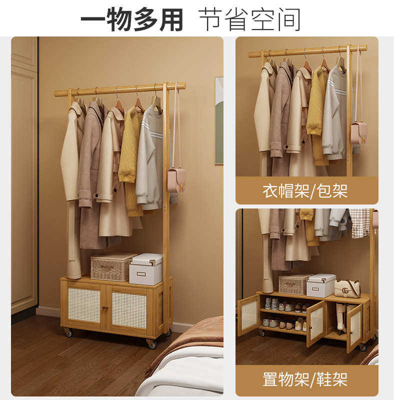 多功能鞋柜衣帽架一体收纳柜卧室可移动挂衣架简约现代衣服置物架,淘宝优惠券,粉丝福利购,淘宝优惠卷