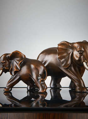 新中式招财大象摆件客厅玄关酒柜博古架茶室装饰品书房办公室桌面