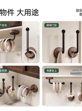 原木风窗帘挂钩免打孔简约窗帘固定器浴帘侧钩卡扣夹收拢钩