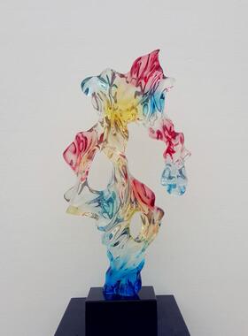 客厅酒店玄关会所透明树脂抽象雕塑工艺品样板房售楼处太湖石摆件