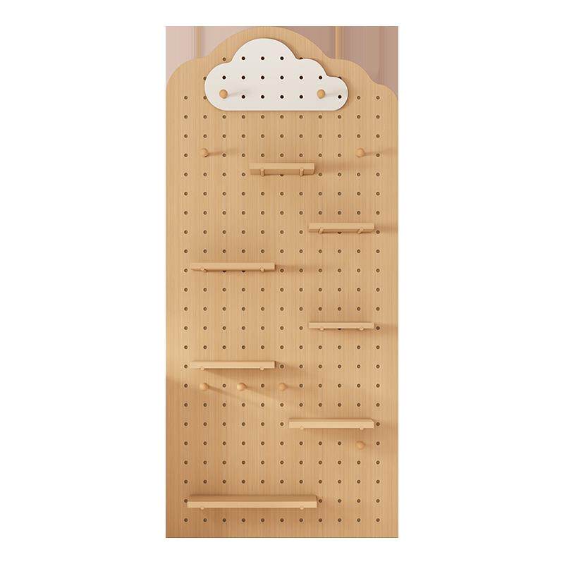 Perforated board custom-made storage rack solid wood style wall storage shelf wall decorative partition entry entrance door display