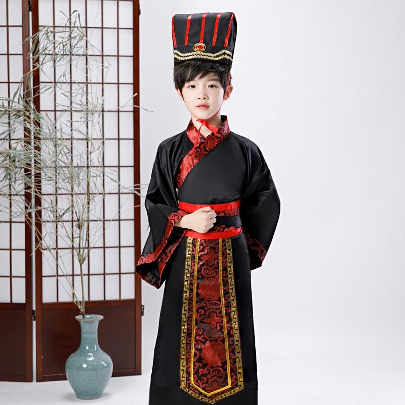 三国演义儿童古装汉服大臣官服战国国学服古代服装演出服舞台表演 - 图3