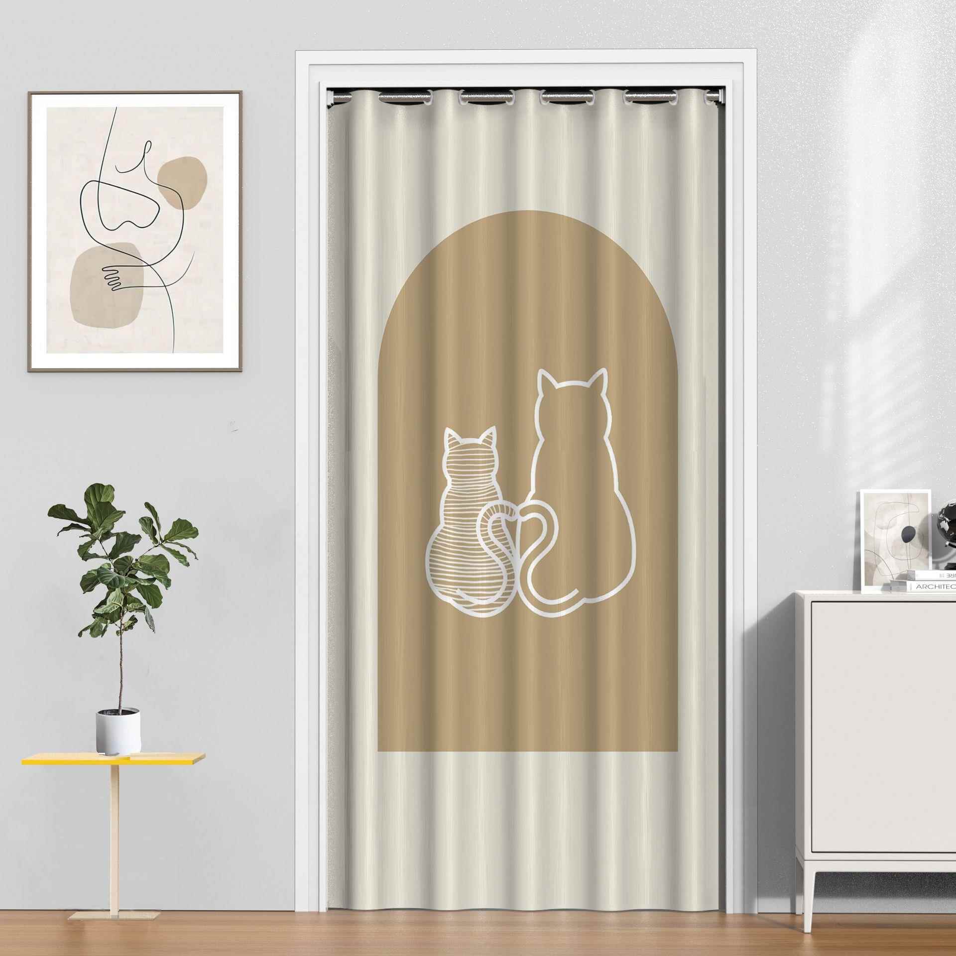 法式门帘家用高级感卧室房隔帘厕928间所厨遮挡房断帘美式中古半 - 图3