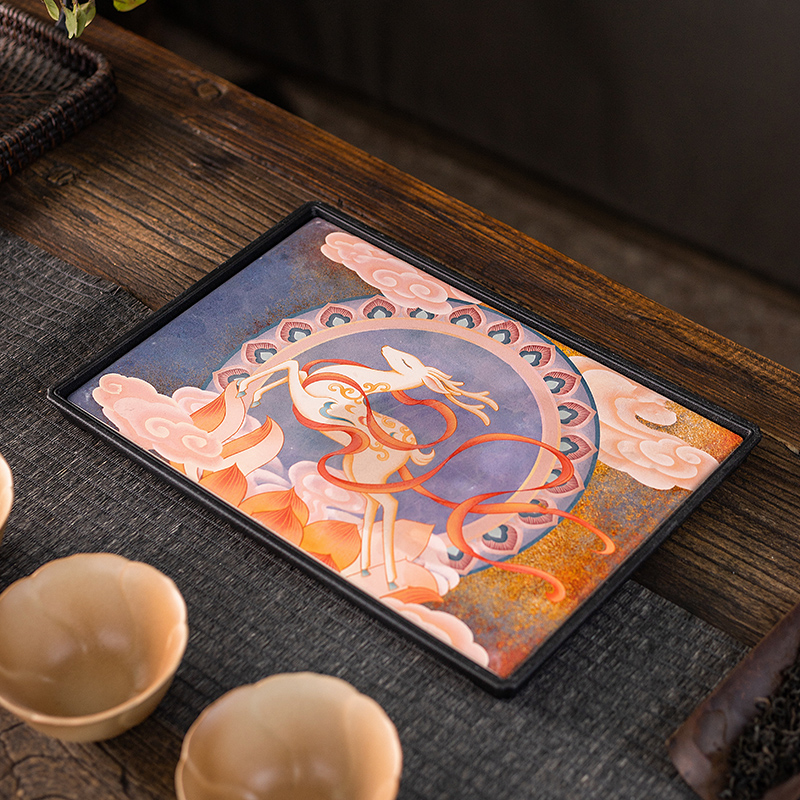 Creative quick-drying water-absorbing tea tray ceramic tea tray large tea Chengke teapot heat insulation pad Kung Fu tea set accessories