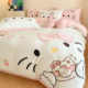 Fleece coral double-sided flannel cartoon set four-grade velvet milk plus thickened cute cat quilt cover bed sheet