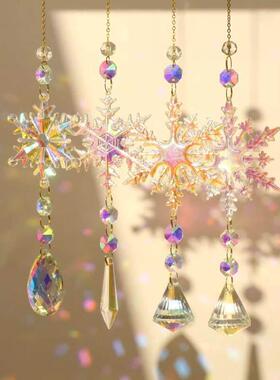 三棱镜阳光捕手太阳晶体光之立方体棱光镜扑手卧室七彩水晶摆件