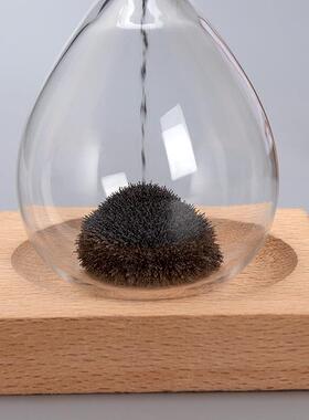 磁铁沙漏计时器 创意装饰品漏斗 办公室桌面摆件个性磁力流沙瓶