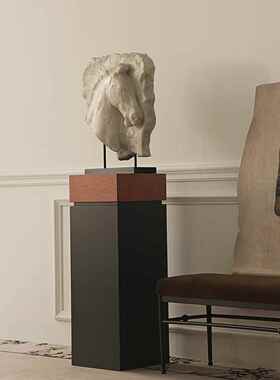 形上法式复古《壁间驹影》客厅玄关马头雕塑装饰品艺术中式摆件