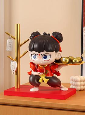 入户钥匙收纳玄关摆件哪咤周边玩偶进门客厅鞋柜茶几托 托盘乔迁