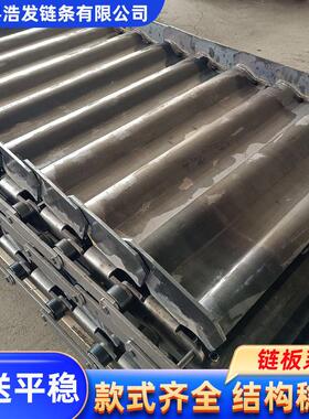 重型鳞板输送线工业矿石煤炭给料机碳钢传动链板金属磷板传送带