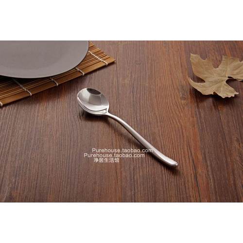 高档不锈钢BUDDHA餐具创意加厚勺子调羹大汤勺主餐圆头饭勺匙包邮 - 图1