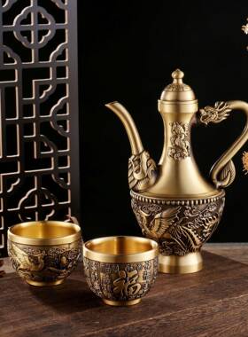 家 黄铜酒制厂作价壶 龙凤酒壶 BKV茶壶 铜酒壶 酒具用品 量大优