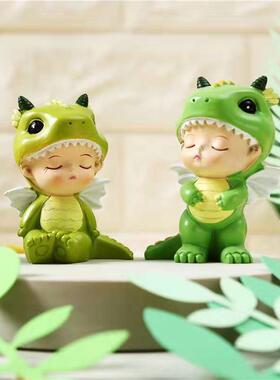 新款创意蛋糕烘焙手工装饰恐龙宝宝可爱摆件家居装饰树脂造型