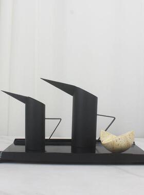 现代简约金属黑色喷砂尖嘴水壶摆件陈设样板酒店民宿房展厅餐厅柜