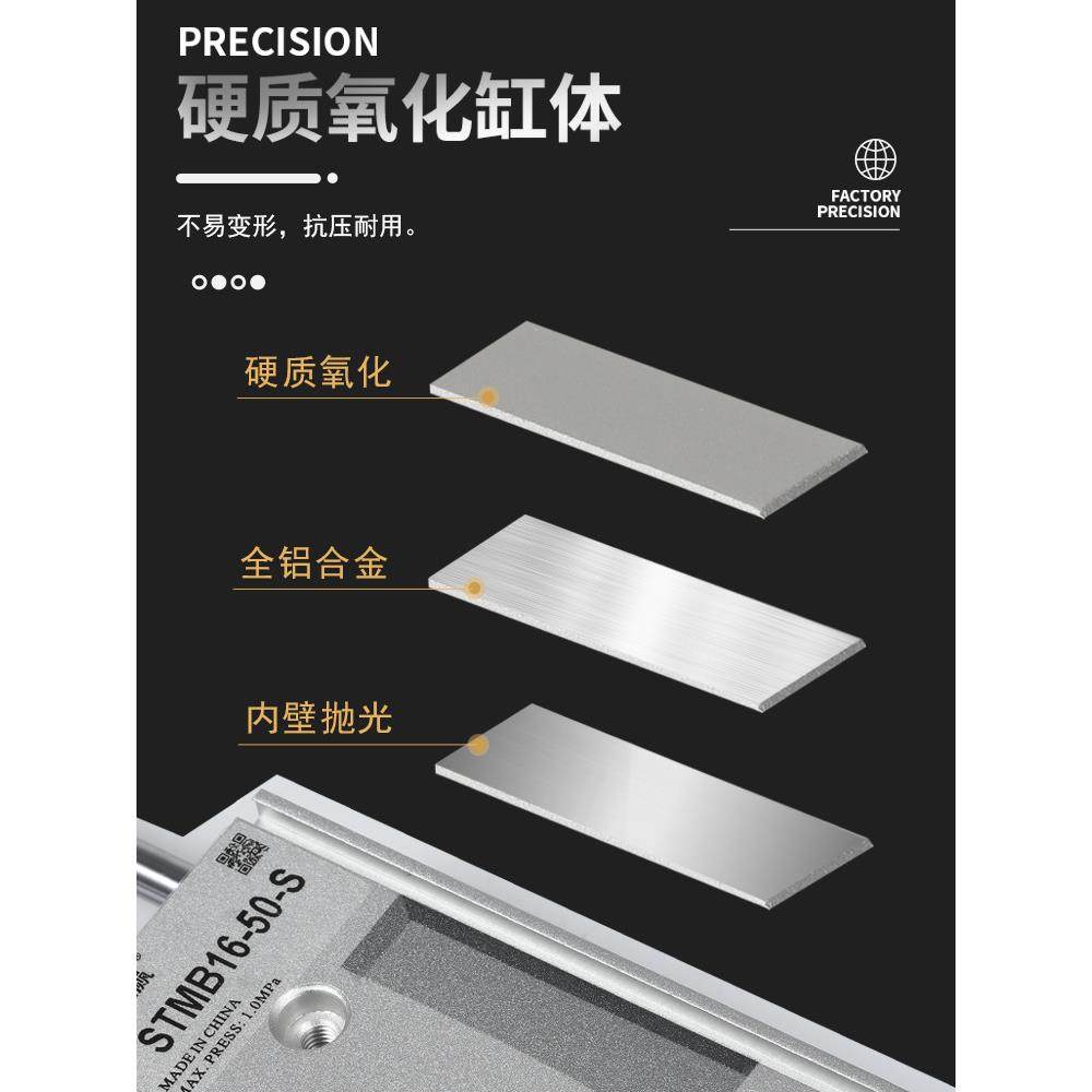 气动双杆双轴双出型滑台气缸STMB16/20/25-50 75 100 125带磁迷你,淘宝优惠券,粉丝福利购,淘宝优惠卷