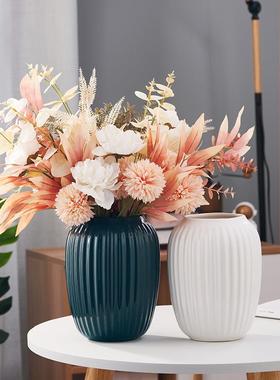 欧式客厅大号白色陶瓷花瓶水养鲜花家居电视柜摆件卧室床头装饰品