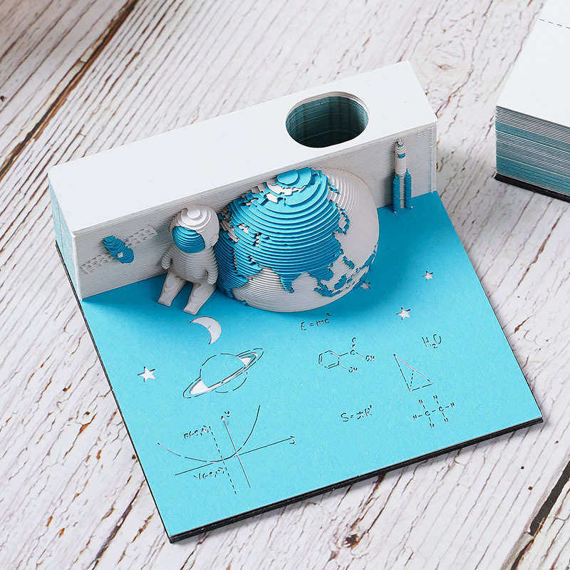 【太空科幻】纸雕地球日历3D立体便签纸本创意高颜值手撕便利贴,淘宝优惠券,粉丝福利购,淘宝优惠卷