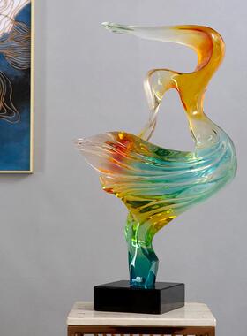 透明树脂摆件现代简约抽象艺术客厅玄关样板间雕塑软装装饰工艺品