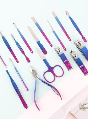 New Colorful Two-Tone 16-Piece Nail Clipper Set Beauty Manic