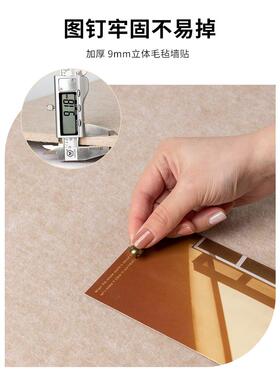 色高级板毛毡感照片墙3d立体免打孔客厅卧BZ2208-1室背景墙装饰创