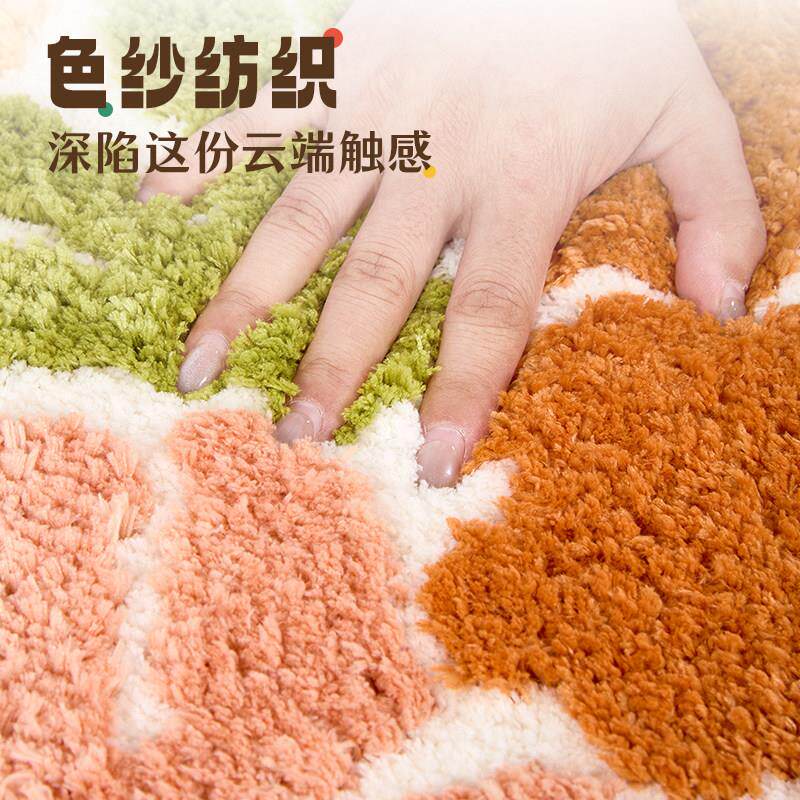Dopamine flower bedroom bedside blanket children girl room long plush carpet irregular bay window mat special shape
