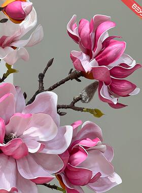 新中式高档玉兰花仿真花客厅桌面花插花摆件假花装饰布置家居花艺