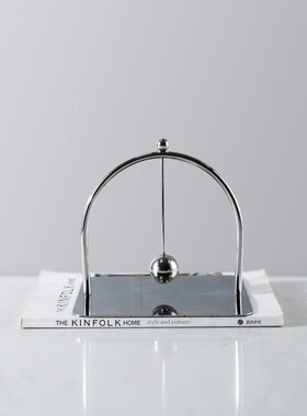 现代轻奢不锈钢纸压巾座方形金属底座酒店餐厅餐巾架创意压纸座