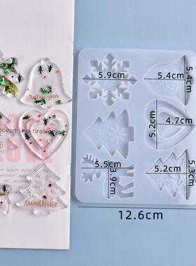 Christmas Mold DIY Resin Crystal Epoxy Mold Snowflake Elk Pe