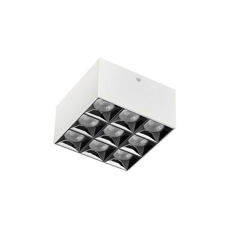 Surface-mounted spotlights, anti-glare bold lamps, no main light, living room lighting, LED grille lights, ceiling-mounted bedroom square downlights