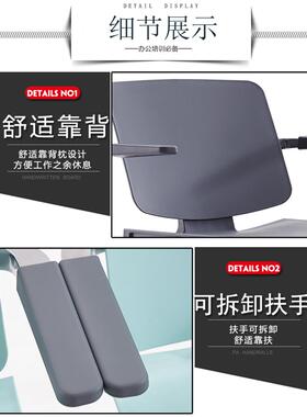 培训会议椅带写字板可移动教室职员转椅可折叠椅桌椅一体办公椅子