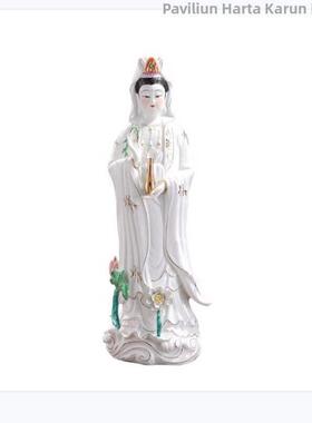 陶瓷南海观音菩萨站观音观世音菩萨佛像雕塑陶瓷摆件直发
