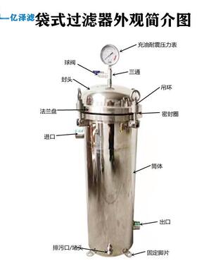 304\316不锈钢袋式过滤器1号2号3号4号5号大流量袋式过滤器现货