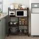 Kitchen storage rack floor-standing multi-layer wheeled movable fruit and vegetable basket trolley microwave oven storage rack
