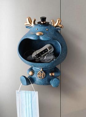 壁挂钥匙口罩收纳摆件招财猫进门口入户玄关装饰品创意免打孔挂钩