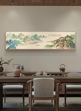 流水赚钱，卧室绘画，装饰画，主卧室床头画，横向山水画，第二卧