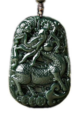 和田玉吉祥瑞兽麒麟songzi寿玉吊玉吊坠玉器工艺品