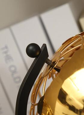 现代简约公0328-5风金属材质地球仪摆镂空创意家居办室饰镂空设件