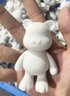 厂家直销2024精致动物摆件跳跳虎白胚流体创意DIY客厅装饰摆件