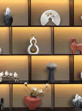 新中式家居摆设样板房间软装饰品书房客厅酒柜玄关博古架摆件