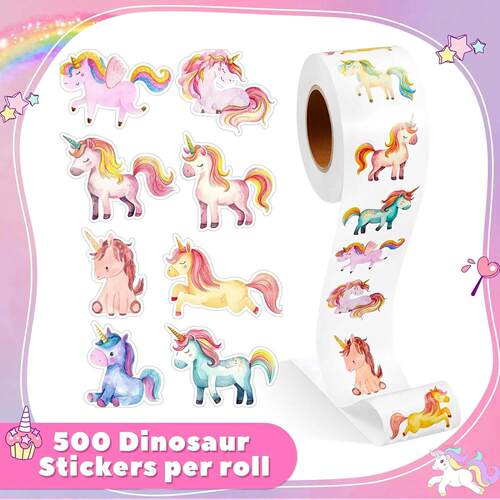 100-500pcs Cartoon Animal Unicorn Sticker kids Reward Sticke - 图2