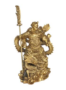 杨铜记 骑龙关公 站龙关帝铜关公摆件 居家店铺礼品