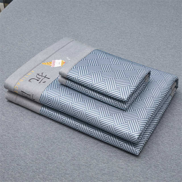 Summer Class A Antibacterial Ice Wire Cooling Mat Ice Wire Cooling Silk Air Conditioner Anti-Slip Soft Mat Dormitory Bed Sheet Style 3 Sets
