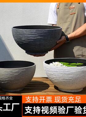 塑料加厚碗莲盆仿石无孔铜钱草一叶莲睡莲水培荷花盆缸仿石加厚