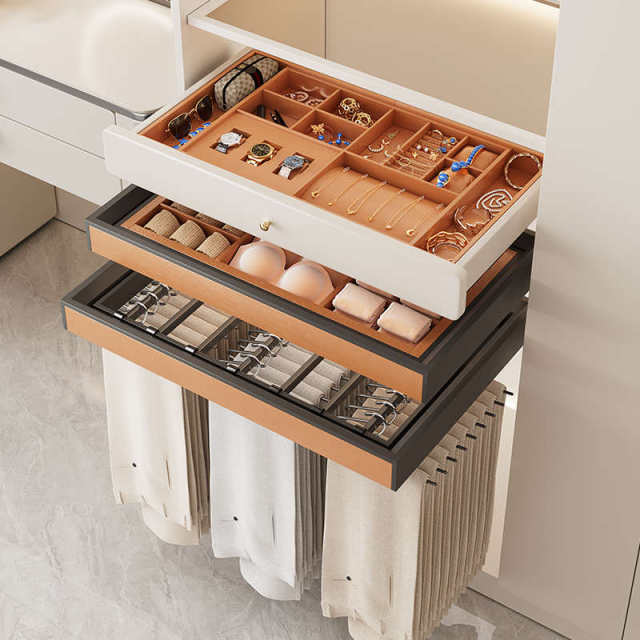 Jewelry storage box dressing table drawer partition jewelry necklace ring earring tray wardrobe basket lattice drawer drawer